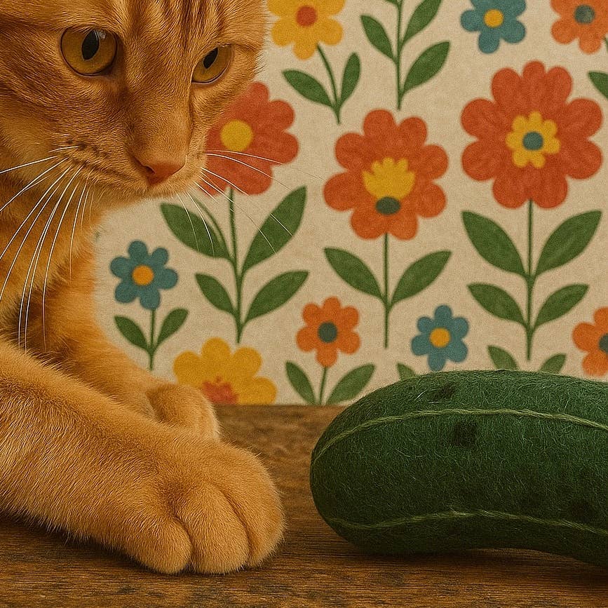 Exclusive Ciao Gatto Needle Felted Dill Pickle